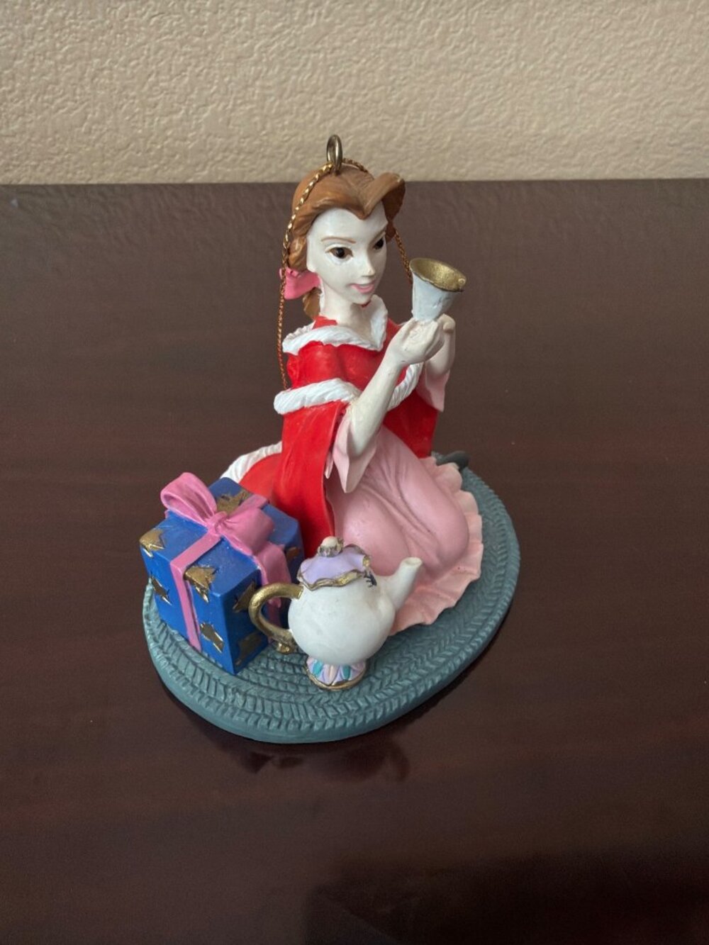 1994 Disney Store Beauty and the Beast Belle Mrs Potts Christmas Ornament